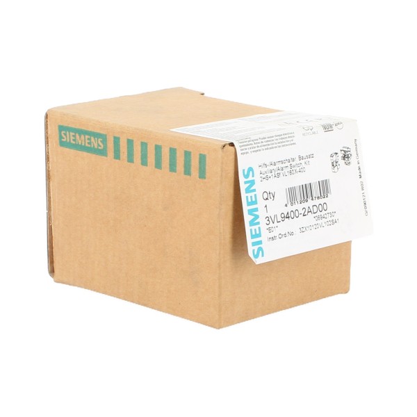 Kit de contacts auxiliaires Siemens 3VL94002AD00 // Alarme 2 HS (1 NO 1 NF) 1 AS (1 NO) N-SX-DX VL160X-400